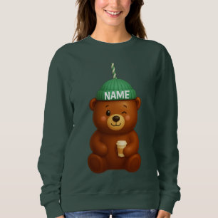 Moletom Urso Barista Nome Personalizado   Urso Barista Per