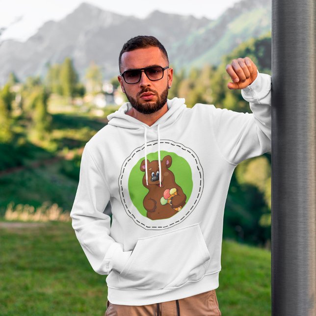 Moletom Urso Bonito com Sorvete e animal divertido (Criador carregado)