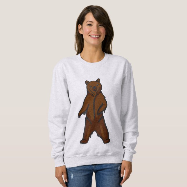 Moletom Urso Castanho-Grizzly, De Pé, De Pé (Frente Completa)