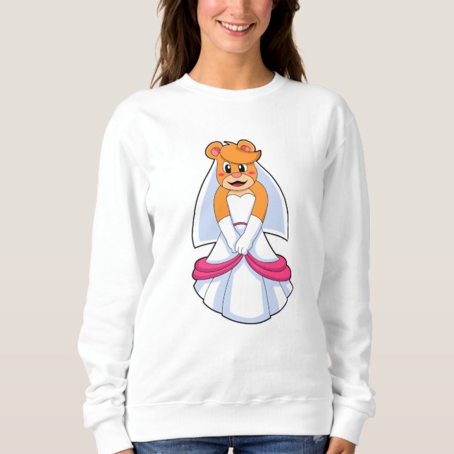 Moletom Urso com vestido de noiva e véu (Frente)
