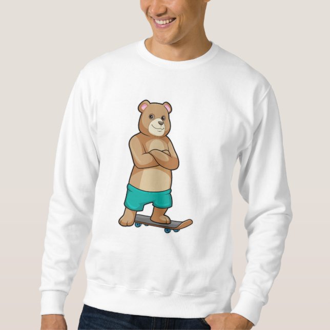 Moletom Urso como Patinador com skate (Frente)