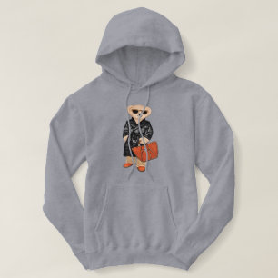Moletom Urso de pelúcia elegante moda trench coat urso