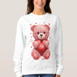 Moletom Urso de Pelúcia Rosa Vermelha – Presente de Dia do