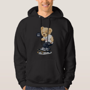 Moletom Urso de Teddy no skate dizendo Vamos nos mexer