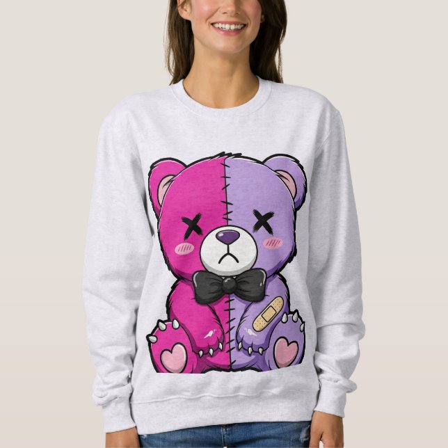 Moletom Urso Dividido Assustadoramente Fofo (Frente)