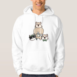 Moletom Urso Fofo com Prótese de Perna, Café e Cupcake