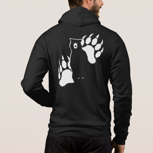 Moletom Urso-grizzle e pegadas Design Gráfico (Verso)