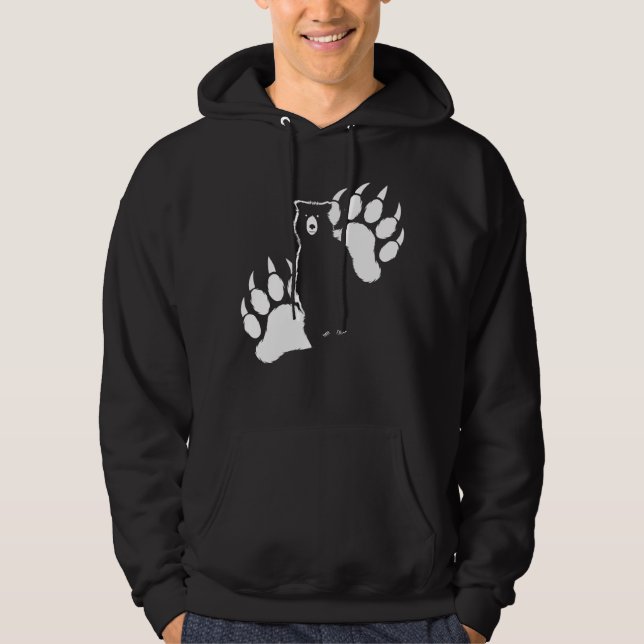 Moletom Urso-grizzle e pegadas Design Gráfico (Frente)