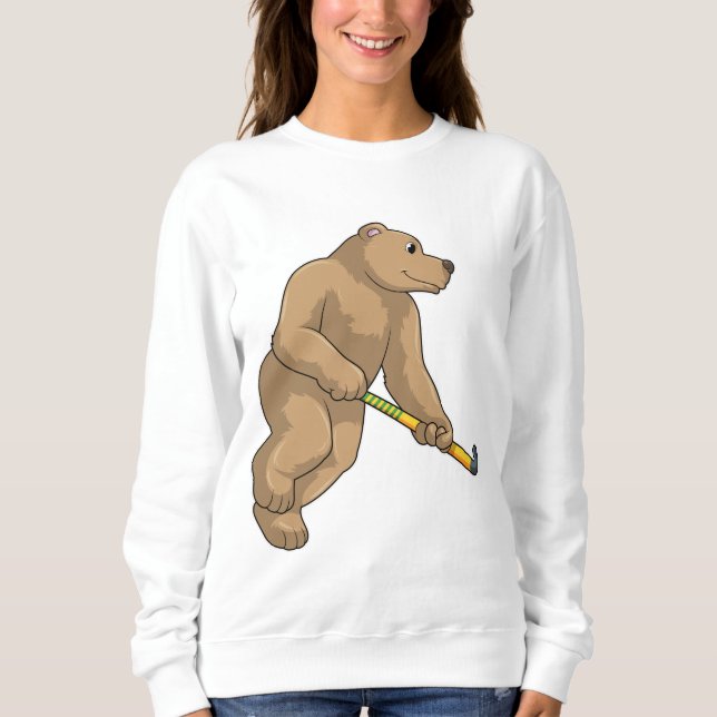 Moletom Urso no Hockey com Taco de Hóquei (Frente)