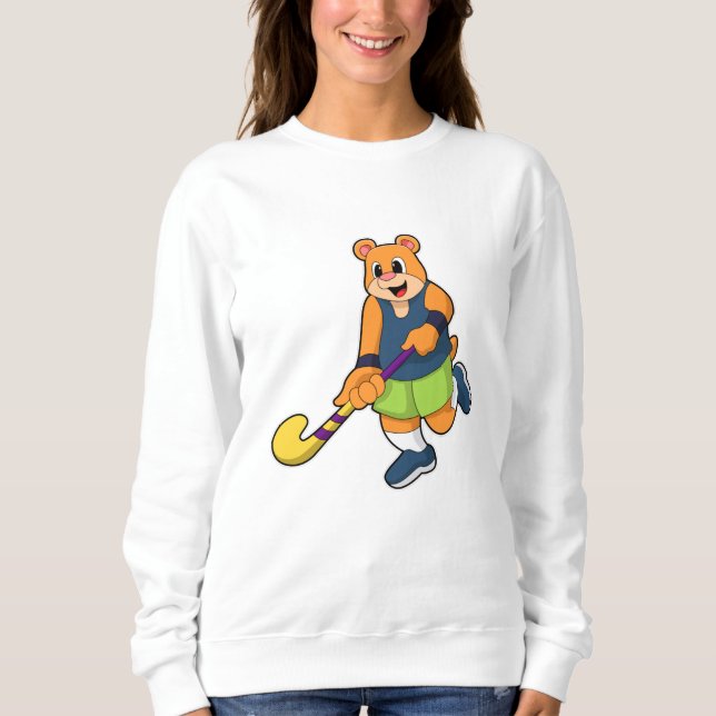 Moletom Urso no Hockey com Taco de Hóquei (Frente)