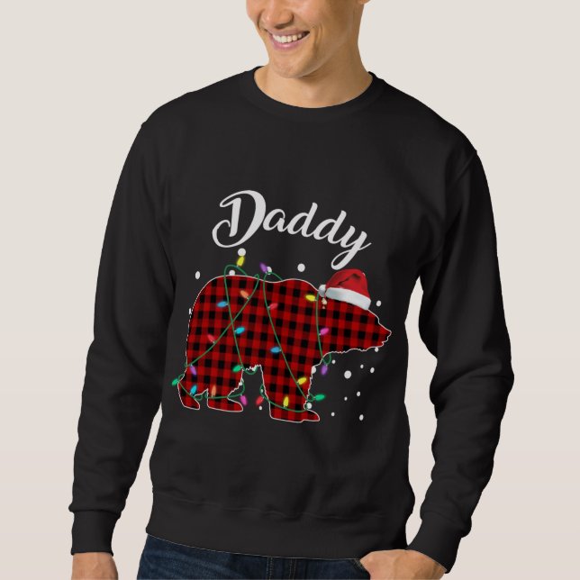 Moletom Urso Pai Vermelho Correspondendo Buffalo Pajama (Frente)