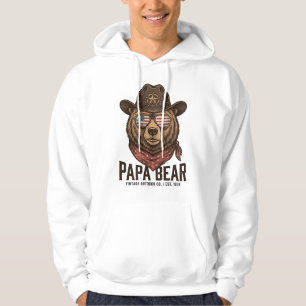 Moletom Urso Papai Urso Cowboy Patriótico Vintage Vetor De