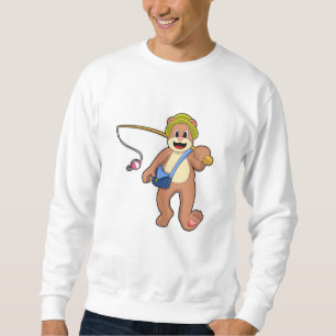 Moletom Urso pescando com vara de pescar