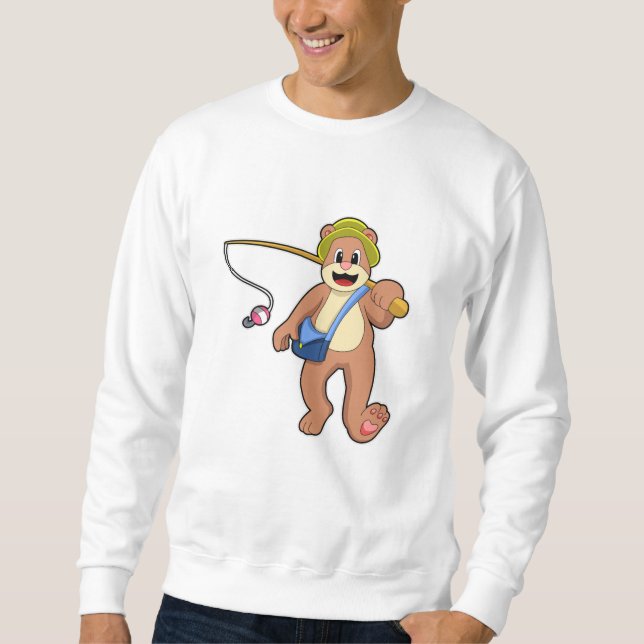 Moletom Urso pescando com vara de pescar (Frente)