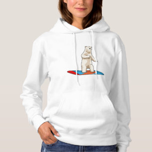 Moletom Urso polar como Snowboarder com Snowboard