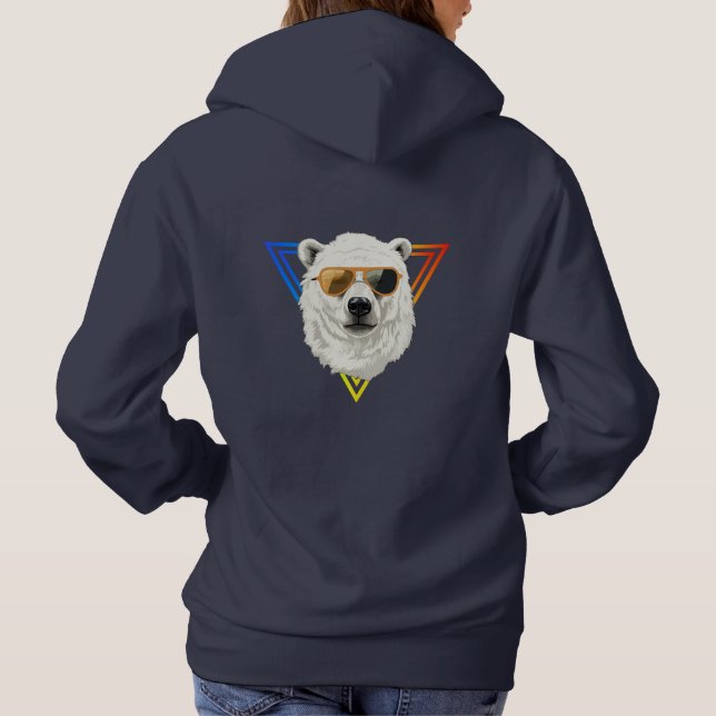 Moletom Urso Polar legal com Hoodie de Óculos Solares (Verso)