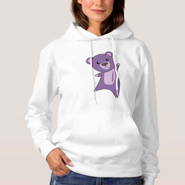 Moletom Urso Roxo Corante Animais Corados (Frente)