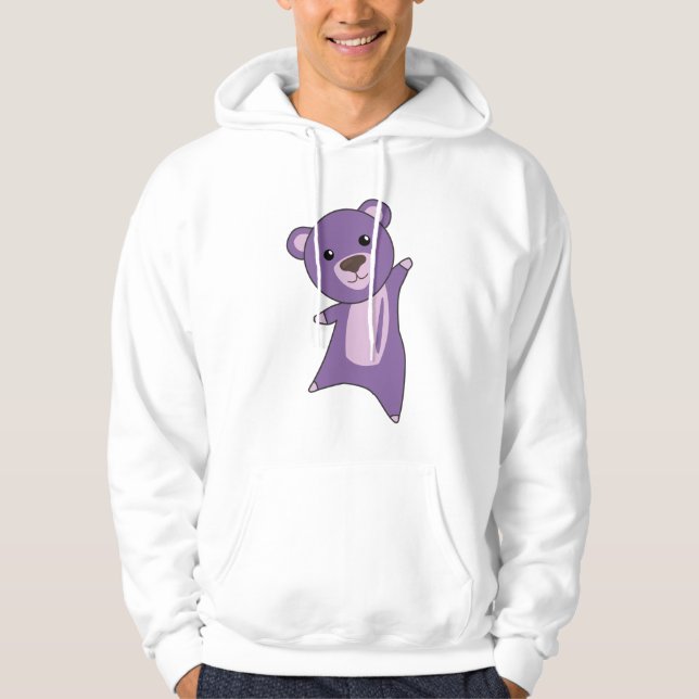 Moletom Urso Roxo Corante Animais Corados (Frente)