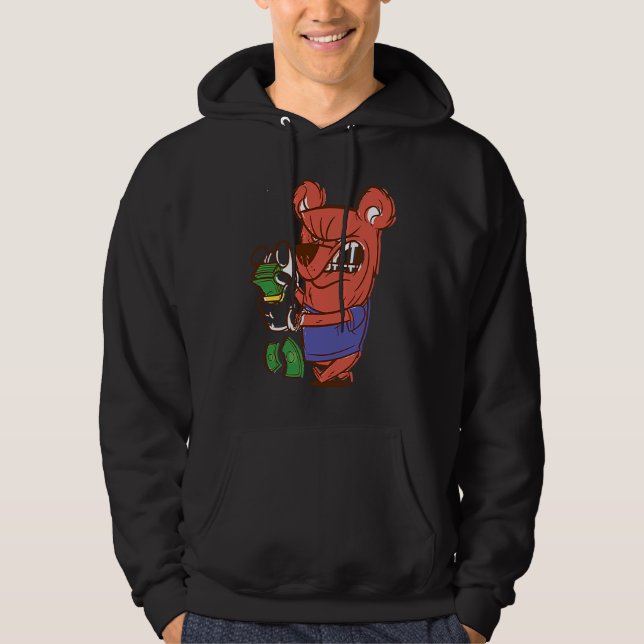 Moletom urso zangado contando dinheiro (Frente)