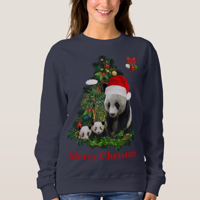 Moletom Ursos panda fazem Natal  (Frente)