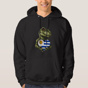 Moletom Uruguai Flag T-Rex uruguaio Roots Heart Uruguai