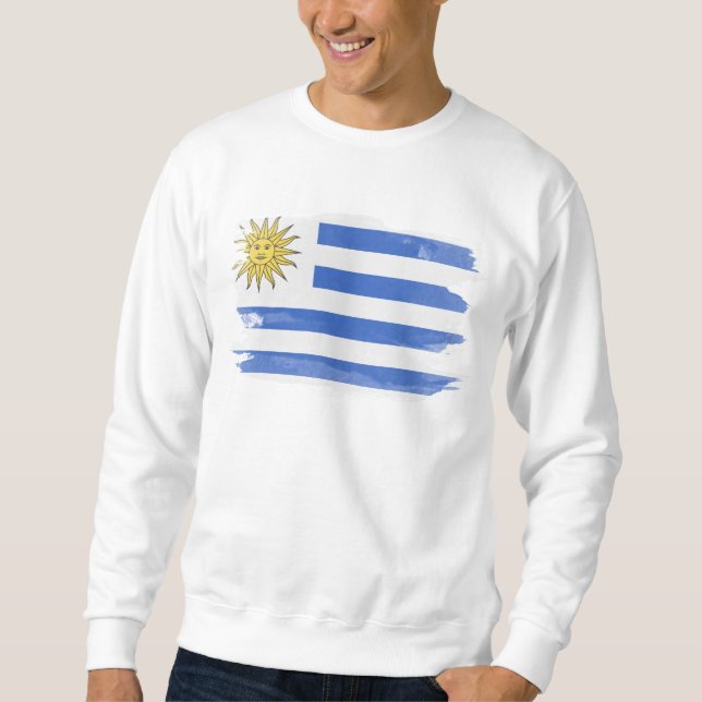 Moletom Uruguay flag brush stroke, national flag (Frente)