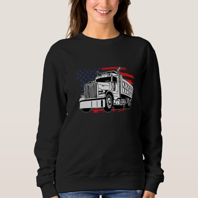 Moletom US American Flag Semi Truck Driver TEE American Fl (Frente)