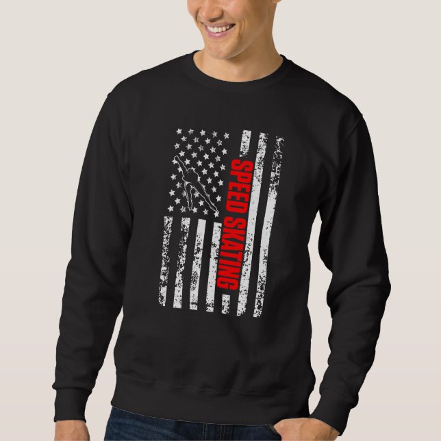 Moletom US American Flag Winter Sports Patriotic Speed Ska (Frente)