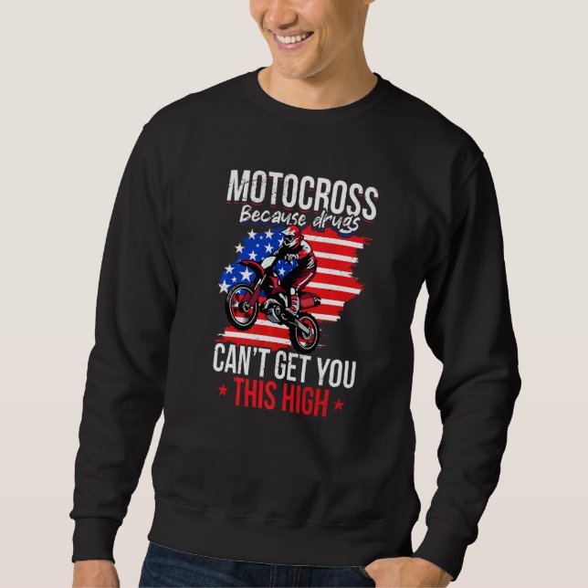 Moletom US Flag MX Motocross because drugs cant get you th (Frente)