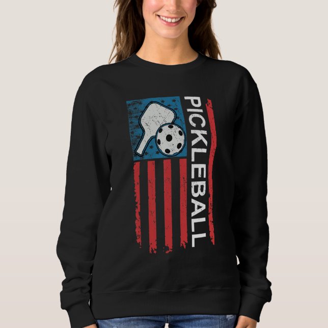 Moletom US Flag Pickleball Player Paddleball Lover Tees Me (Frente)