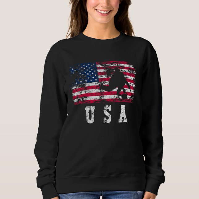 Moletom USA American Flag Curling Winter Sports (Frente)