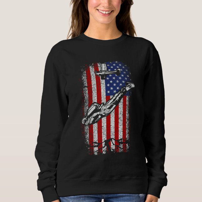 Moletom Usa American Flag Skydiving 4th Of July (Frente)