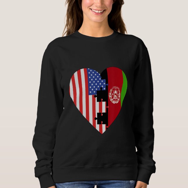Moletom USA and Afganistan Flags Heart (Frente)