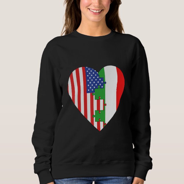 Moletom USA and Italy Flags Heart (Frente)