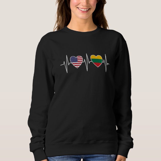 Moletom USA And Lithuania Lithuanian Flag Flags Premium (Frente)