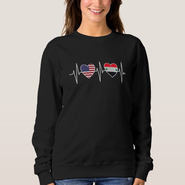 Moletom USA And Syria Syrian Flag Flags Premium (Frente)