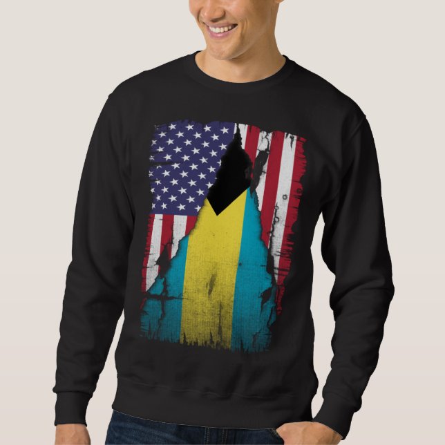 Moletom USA Bahamas Flag Distressed Bahamian Pride (Frente)