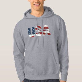 Moletom USA Bold Text American Flag Patriotic Design