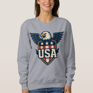 Moletom USA Eagle Crest — Vintage Flag Shield