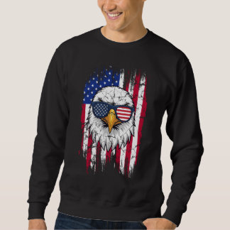 Moletom USA Flag And American Bald Eagle Sweatshirt