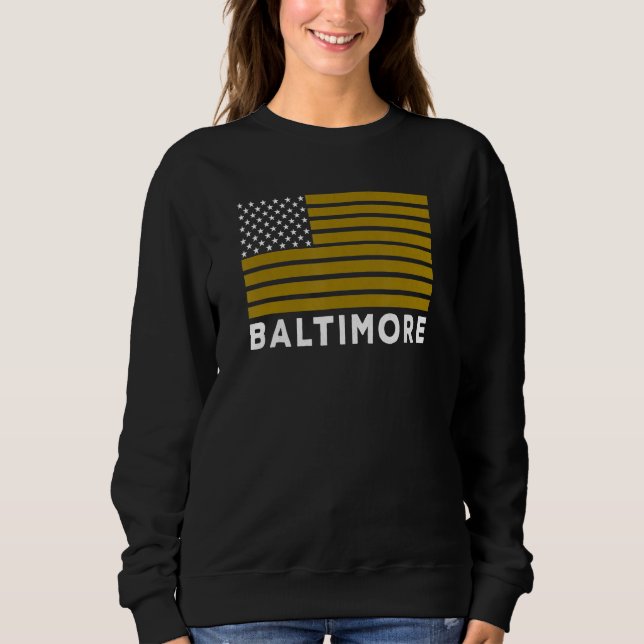 Moletom USA Flag Baltimore Purple Baltimore American Flag  (Frente)