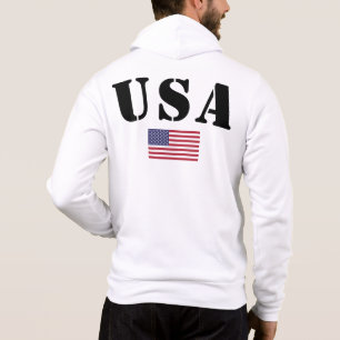 Moletom USA Flag Hoodie - Zipup Sweatshirt Patriótica Masc