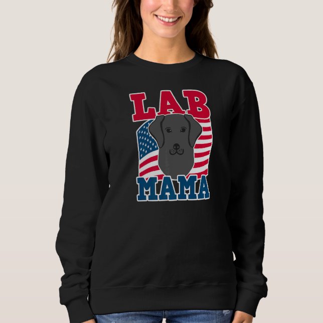 Moletom Usa Flag Labrador Mama Lab Mãe Mãe (Frente)