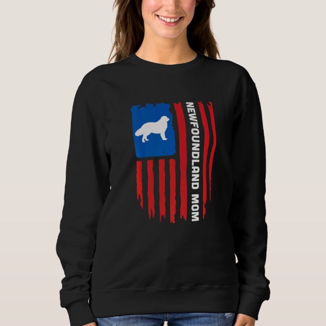 Moletom USA flag Patriotic Newfoundland Mom (Frente)