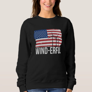 Moletom USA Flagge Amerika Fahen Wind Erful Wind Turbine E