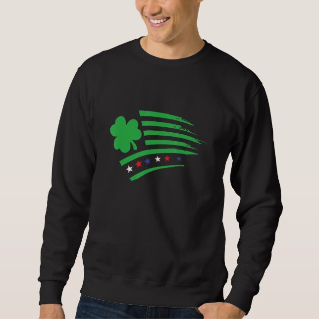 Moletom USA Irish Flag  Clover Shamrock  Ireland America (Frente)