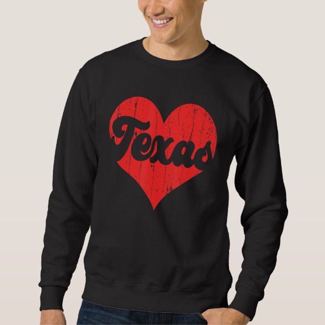 Moletom USA Proud America State Flag Heart Love Texas (Frente)