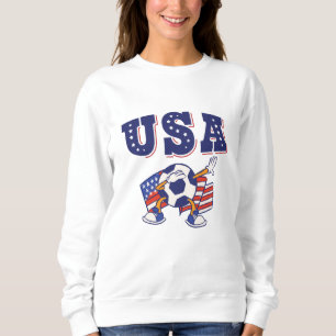Moletom USA Soccer Fan Jersey Mostra Bandeira Americana