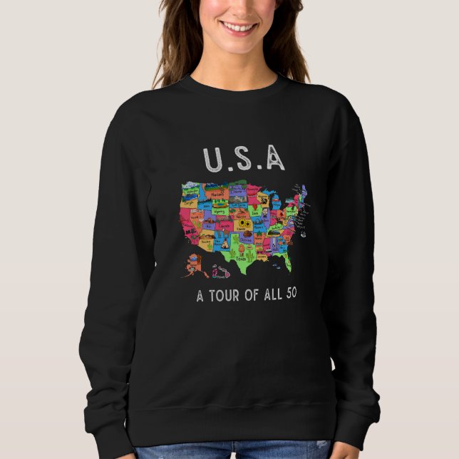 Moletom USA Travel  Visit 50 States Map  2 (Frente)