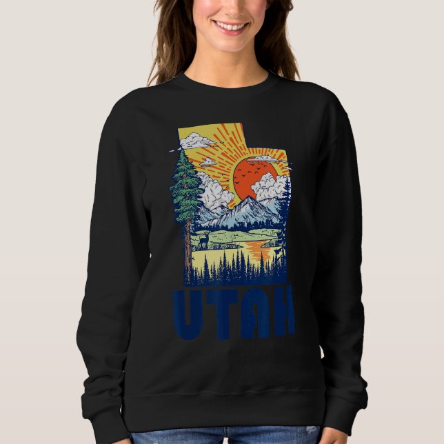 Moletom Utah Natureza e Orgulho Estatal Montanhas e Tre (Frente)
